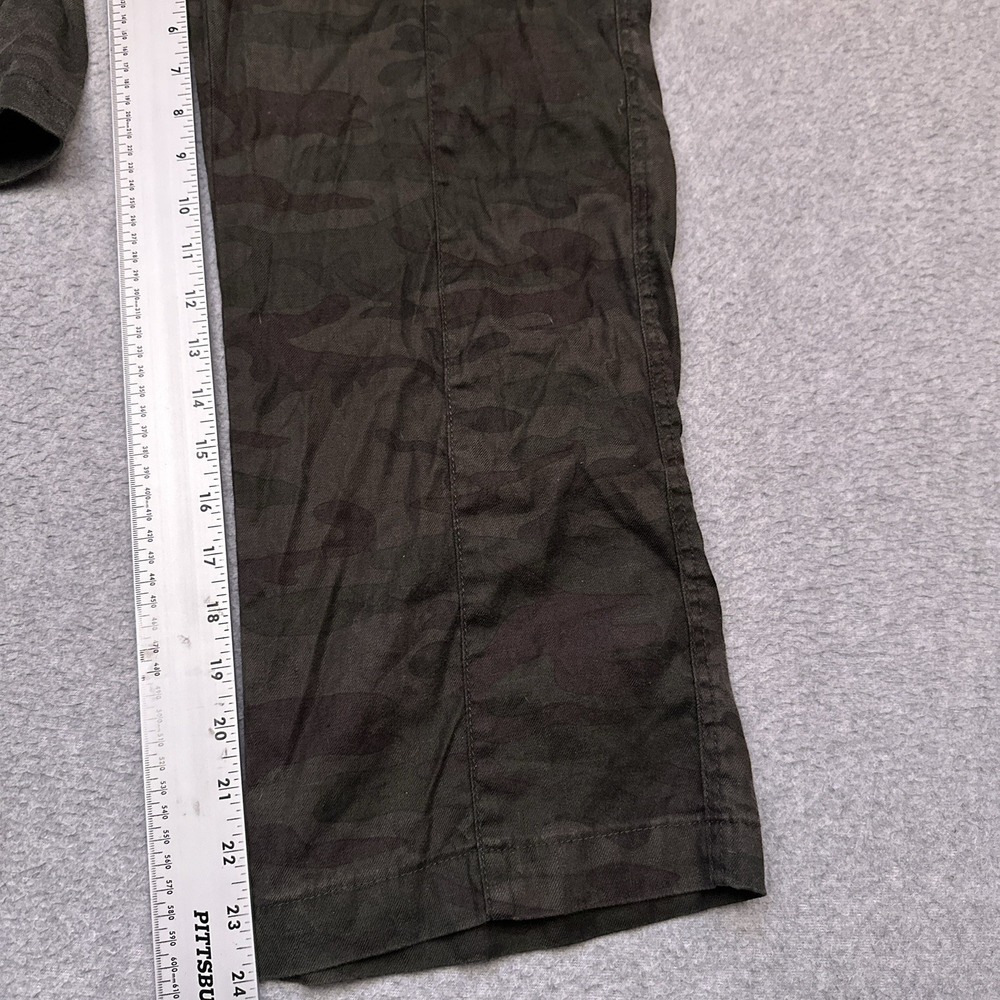 Level 99 Bette Seamed Trouser Size 28 Midnight Camo Belted High Rise Linen Blend - Picture 8 of 11